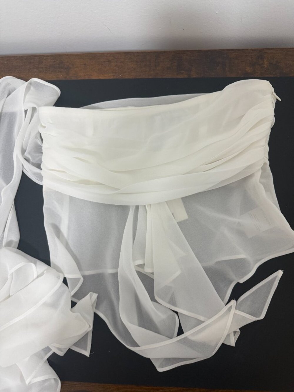 Guizio Chiffon Wrapped Around White Top